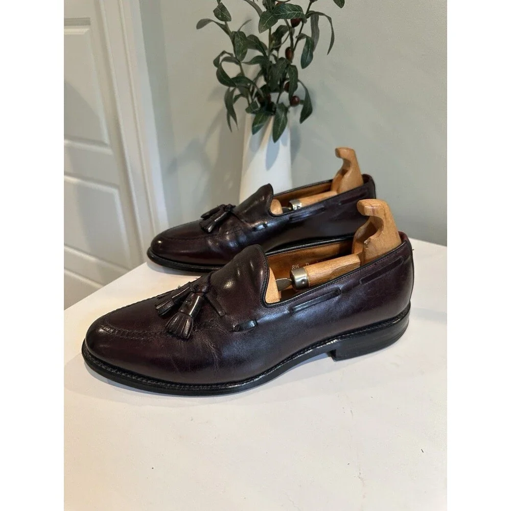 VTG Allen Edmonds Men's Burgundy Leather Tassel Loafers Dress Shoes Size 8.5 D